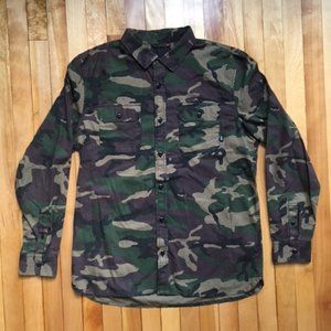 Vans Long Sleeve Button Down Camo - Men's L